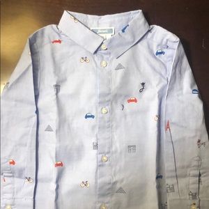 Jacadi Boys Blue Shirt With Parisian Motif